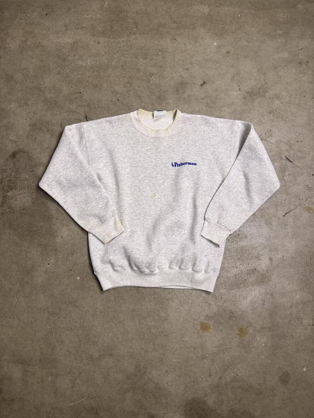 Vintage 90s Lee Heavyweight The Fisherman Graphic Crewneck Sweatshirt